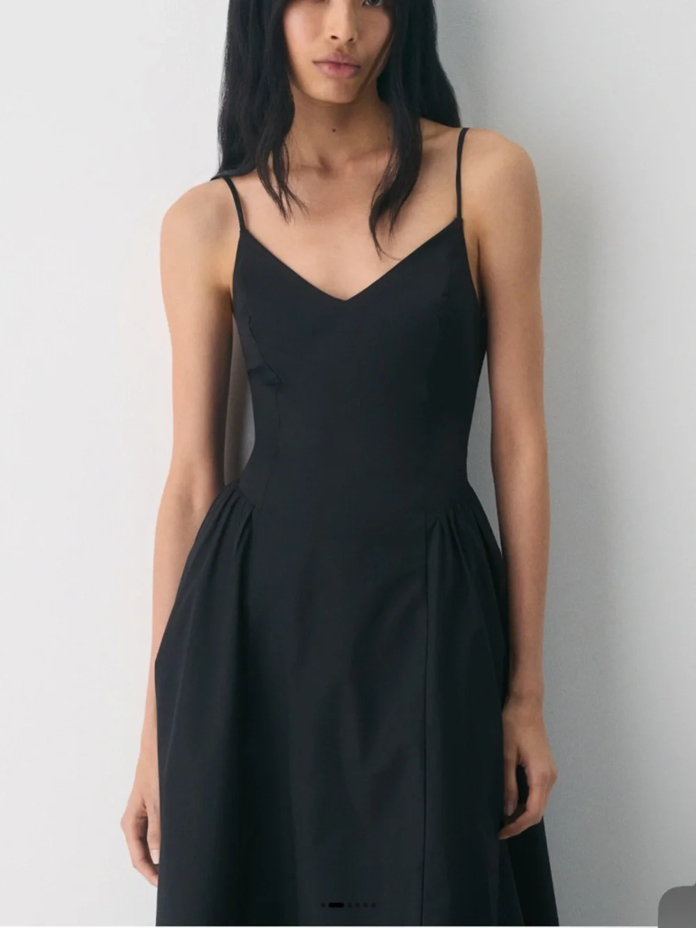 Aritzia Black Spaghetti-Strap Midi Dress - Picture 1 of 9
